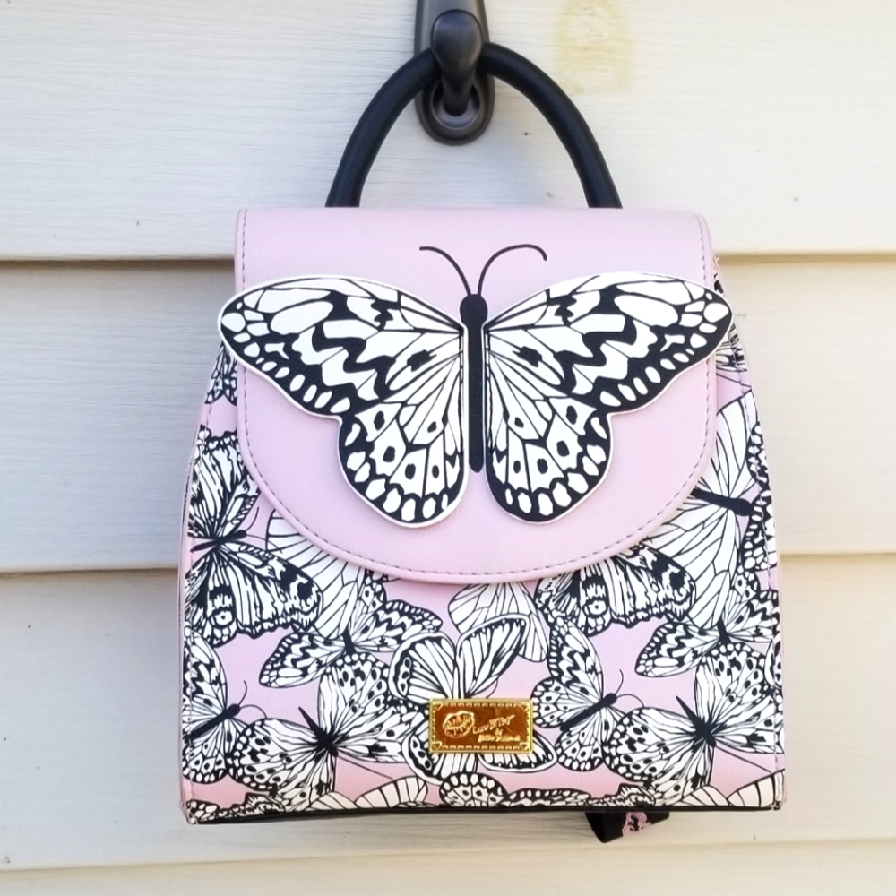 🦋 "RARE" White Monarch Butterfly Mini Backpack